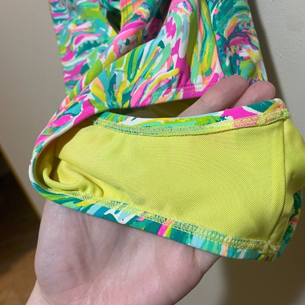 Lilly Pulitzer Size 0 Isle Lattice One Piece Swimsuit Swim Suit Shady Lady Palm - Picture 6 of 11